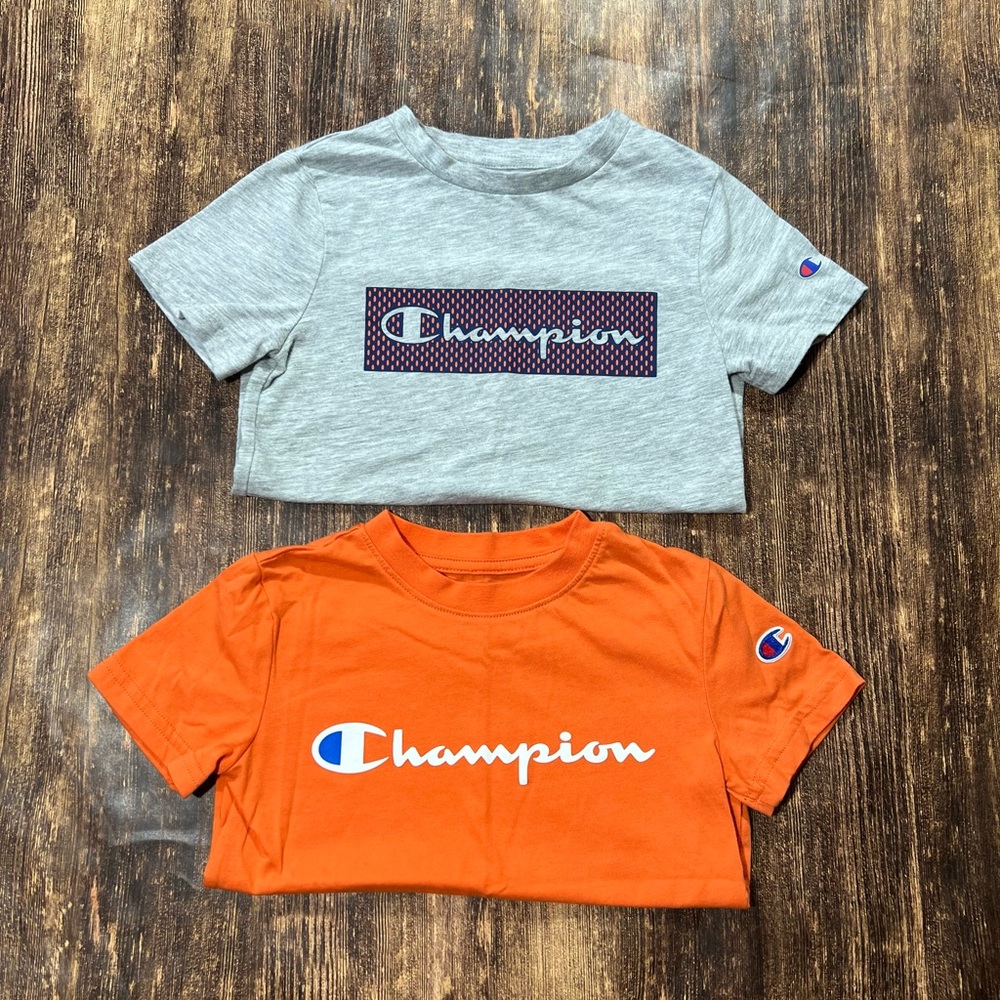 Champion Kids' Short Sleeve Tees in Gray and Orange